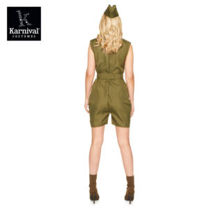 Haute qualité ODM vente en gros Halloween carnaval fête <span class=keywords><strong>pilote</strong></span> costume vert vol uniforme femmes vol <span class=keywords><strong>pilote</strong></span> TV film Costumes - Product Image 4