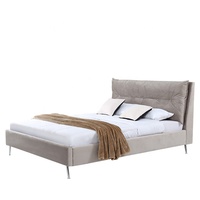 Lit plateforme Willsoon au design unique, rembourré en velours, avec tête de lit capitonnée douce pour chambre à coucher, fabricant de cadres de lit