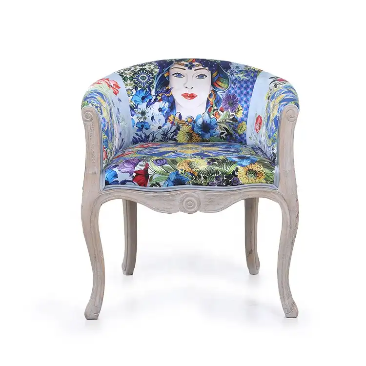 סלון ריהוט אותנטי צרפתית אוונגרד סגנון מודרניזם מרופד נוח כורסא ספה אחת