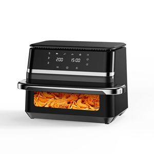 Friteuse à air chaud sans huile, grande capacité, double panier, en acier inoxydable, avec écran tactile et circulation d'air chaud électrique - Product Image 3