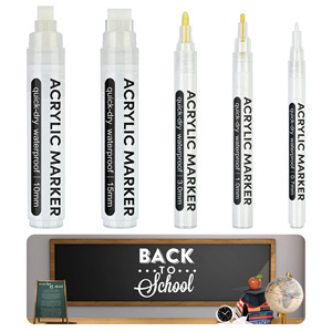 5 modelli penne acriliche bianche a base d'acqua pittura a mano disegno fai da te Graffiti pennarelli di colore opaco - Product Image 5