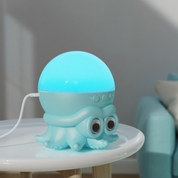 Lampe de projection LED pour chambre d'enfant, motif pieuvre et ondulations aquatiques, avec haut-parleur, pour thème océan