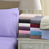 Ensemble de draps de lit de luxe en bambou teints 1800 de taille Queen Size lot de literie en feuilles de bambou blanc de luxe 300TC lot de literie en gros d'usine