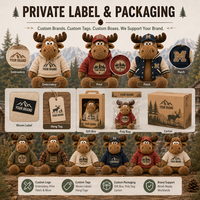 Peluche personnalisée en forme de renne, marque OEM, pour équipes sportives, écoles, parcs à thème et événements promotionnels