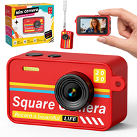 Kamera Digital Mini Retro Saku 1080P HD 4X Zoom Filter Kreatif Kamera Foto Video Portabel Hadiah Menarik untuk Anak Laki-laki Perempuan