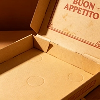 Boîte d'emballage pour pizza à emporter, écologique, biodégradable, de qualité alimentaire, recyclable, en carton ondulé kraft, finition mate, personnalisable, pour collations