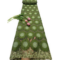 Tissu en dentelle de corde pure d'Osmanthus soluble dans l'eau, multicolore et luxueux, broderie africaine traditionnelle en strass, brillant et luxueux