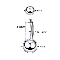 Anneaux de piercing nombril hypoallergéniques en gros, anneaux de nombril à filetage externe en acier inoxydable, bijoux de piercing corporel pour le nombril