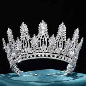 LUOXIN Grands accessoires de mariage, bijoux de cheveux de mariée, diadème en zircon, diadèmes <span class=keywords><strong>et</strong></span> couronnes de concours - Product Image 1