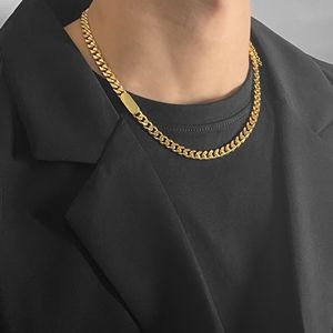 Collier chaîne cubaine |   Chaîne à maillons en acier inoxydable poli avec plaque gravée, extenseur réglable, bijoux unisexe - Product Image 2