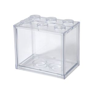 6홀 블록 베타 어항 미니어처 플라스틱 어항 투명 발광 소형 어항 - Product Image 1