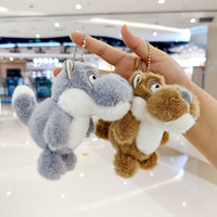 En gros, Porte-clés en peluche Loup de prairie de dessin animé créatif, Breloques de sac mignonnes, Poupées, Porte-clés en peluche exquis, Cadeau pour enfants