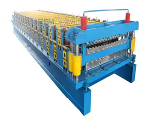 Doppelschicht-Stahl-Dachplatte Schrittfliesenrolle-Formmaschine Dach- und Wandblechherstellungsmaschine