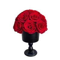Rose éternelle en forme de champignon dans un vase, coffret cadeau pour la Saint-Valentin pour femmes