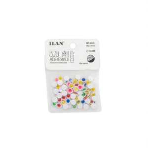 Occhi adesivi ILAN da 8 mm colorati per lavori artigianali, circa 80 pezzi - Product Image 1