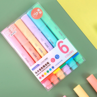 6 pièces ensemble couleur Pastel Macaron surligneur stylo marqueur stylos Fluorescent stylo dessin surligneurs mignon papeterie fournitures scolaires