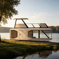 Maison conteneur moderne et ventilée, personnalisable et abordable, en forme de capsule spatiale triangulaire, idéale pour hôtel ou bar – Meilleures ventes