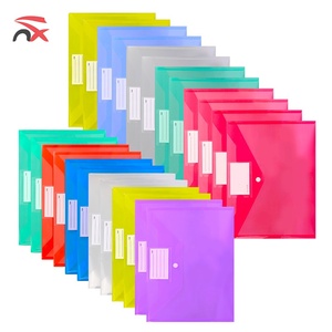 Porte-cartes de visite en plastique PP de couleur unie, format A4, imperméable, grande capacité, avec bouton-pression - Product Image 1