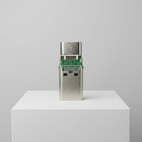 Adaptateur USB Type C vers Micro USB Mâle vers Femelle, Charge USB 2.0, Courant nominal 3A, Non blindé, Plaqué nickel/or