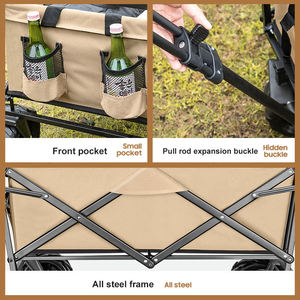 Chariot de plage pliable de grande capacité pour le camping, chariot de pique-nique robuste, chariot pliable portable, chariot de plage pliable, chariot de camping en plein air - Product Image 4