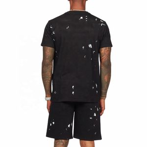 Sudadera Unisex con Estampado de Pantalla Personalizado para Hombre, Conjunto de 2 Piezas de Algodón de Manga Corta, Camiseta Lisa y Pantalones Cortos de Verano - Product Image 2
