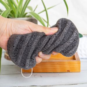Gloway – soins de peau personnalisés, éponge <span class=keywords><strong>Konjac</strong></span> au charbon de bois noir actif compressé de luxe 100% biologique naturel, vente en gros - Product Image 5
