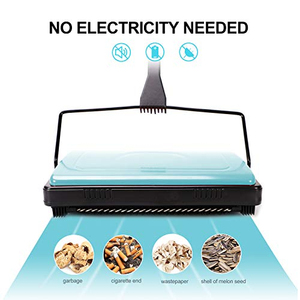 Manual Push Carpet Sweeper with <b>Extendable</b> Long Handle Mulit-functional Carpet Floor Sweeper with Roller <b>Brush</b> - Product Image 3