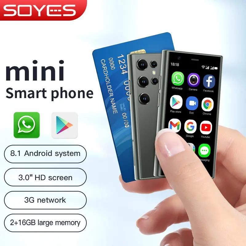 3G Smart Phone Mini Porket Phone tragbares Mini-Handy mit 3,0 Zoll Display SOYES S23 PRO