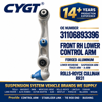 Bras de suspension inférieur avant droit Rolls-Royce Cullinan RR31 31106893396 en aluminium forgé