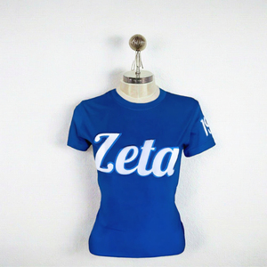 เสื้อยืดแขนสั้นผ้าแคนวาสระบายอากาศสีสันสดใสสำหรับผู้หญิง สไตล์ลำลอง คอสูง ทรงหลวม รุ่น Zeta 1920 แขนผ้าเชนิลล์ - Product Image 3