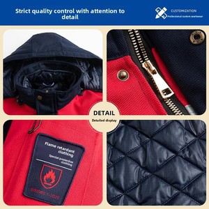 Overol y Chaqueta de Trabajo para <span class=keywords><strong>Soldador</strong></span>, de Algodón Puro, Ignífugo, Resistente al Frío, para Hombre, Disponible en Invierno - Product Image 4