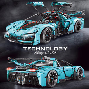 Juguete Educativo de Bloques de Construcción de PVC, Coche de Juguete Superauto, Modelos Bugatti Hongqi Clase G, Adornos Decorativos - Product Image 1