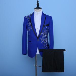 Costume <span class=keywords><strong>de</strong></span> Soirée <span class=keywords><strong>Homme</strong></span> Chic à Paillettes 2 Pièces, Simple Boutonnage, 1 Bouton, pour Mariage et Cérémonie, Luxe Scintillant, Performance <span class=keywords><strong>Homme</strong></span> - Product Image 2