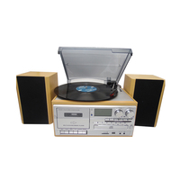 Tourne-disque All in 1 3 Speed BT Vintage Turntable CD Cassette Vinyl Player