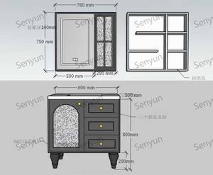 Berbagai gaya Vanity kamar mandi berdiri di lantai dengan wastafel dapat disesuaikan untuk menghasilkan set kabinet kamar mandi mewah - Product Image 3