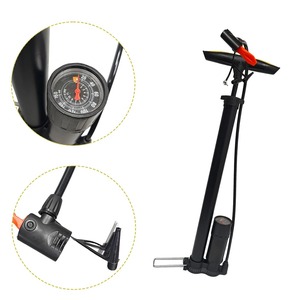 Bomba de Bicicleta Negra con Manómetro, Inflador de Aire de Alta Presión con Doble Pedal, Bomba de Piso Resistente para Válvulas Presta y Schrader - Product Image 4