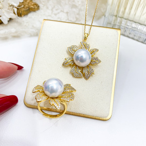 Ensemble de bijoux fins en argent S925 avec accessoires en perles DIY, support vide, pendentif cache-cernes, boucles d'oreilles, tendance 9285 - Product Image 2