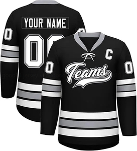 เสื้อฮอกกี้ราคาประหยัด แบบซับลิเมชั่น ชุดยูนิฟอร์มฮอกกี้พร้อมหมายเลขสั่งทำ ดีไซน์ระดับมืออาชีพ เสื้อฮอกกี้น้ำแข็งสั่งทำ - Product Image 1