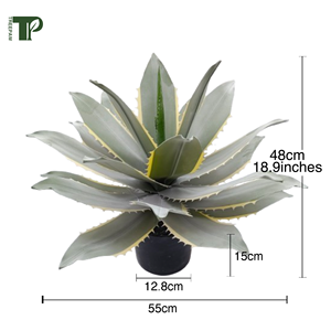 Real Touch Green Künstlicher tropischer Kaktus Sukkulente Aloe Vera Pflanze Skandi navis che Hausgarten Dekoration Kunststoff Material Hoch - Product Image 3