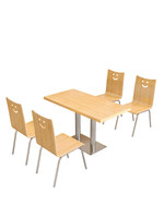 Ensemble table et chaises de restaurant minimaliste moderne personnalisable et écologique pour restauration rapide, snack-bar, hôtel, salle à manger