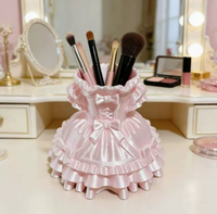 Boîte de rangement de bureau légère en plastique imprimée en 3D, motif robe de princesse Lolita, mignonne, porte-stylo, décoration de maquillage, figurine