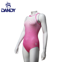 Body de danse sans manches pour filles justaucorps de gymnastique rythmique de ballet imprimé par sublimation avec strass Vente en gros