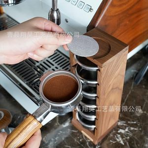 Watchget Wooden Coffee Storage Rack 6 Tier Stainless Steel <b>Containers</b> For Coffee Beans And Grounds Desktop Organizer - Product Image 4