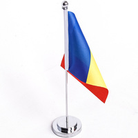 Drapeau de bureau, drapeau de table, tissu polyester, 14*21cm, hauteur 30cm, logo personnalisé, vente en gros, promotion