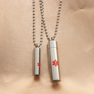 yunnique Stainless Steel Medical Pendant <b>Necklace</b> Men's Geometric <b>Long</b> Chain 280658 - Product Image 1