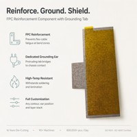 Kain Konduktif EMI Shield Custom Die Cut 0.1mm Bentuk Bertingkat Tahan Suhu Tinggi Perekat Penuh Cakupan Penuh Pita Dua Sisi Elektronik