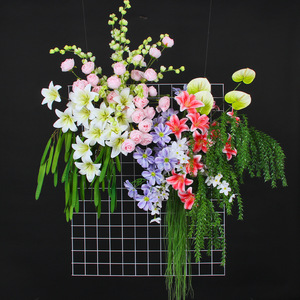 Arreglo Floral Artificial para Decoración de Paredes, Flores de Seda y Plástico, Fondo para Bodas y Fiestas, Decoraciones Colgantes - Product Image 1