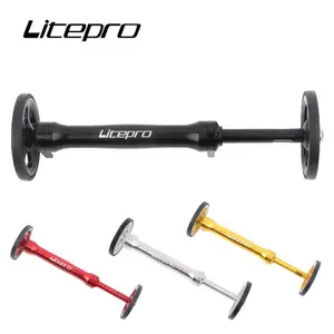 Litepro 쉬운 휠 확장로드 텔레스코픽 바 자전거 알루미늄 합금 후면 카고 랙 부품 Brompton 접이식 자전거