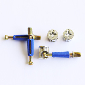 Three In One Connector Self Tapping Rod Zinc Alloy Easy Installation For Panel Furniture Wardrobes Cabinets - Product Image 1