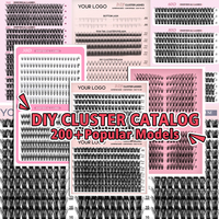 Prix usine fondu à chaud bricolage cluster cils Kit d'extension de cils personnalisé plateaux de cils segment prédécoupé Cils presse sur cils livres
